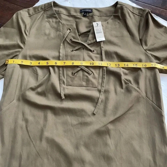 Talbots olive green lace up midi dress, 3/4 sleeves. NWT women’s size 4 - Picture 5 of 11